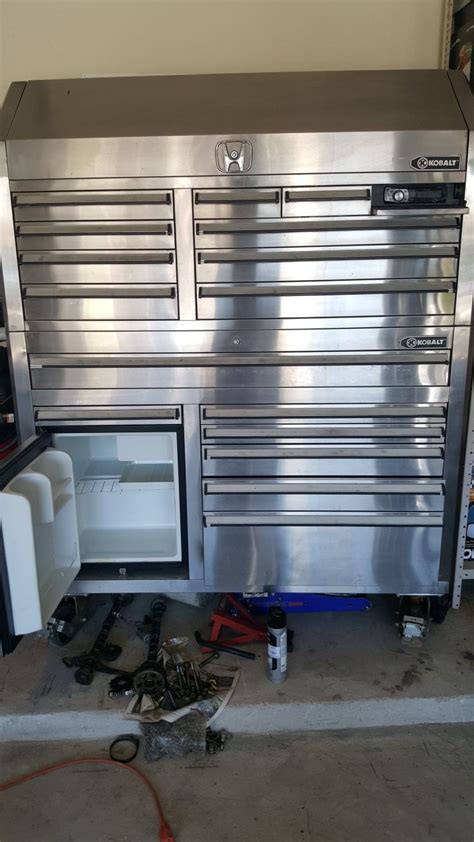 kobalt tool box with refrigerator